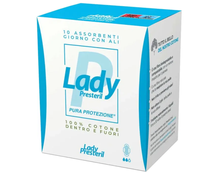 Lady Presteril, Assobenti Post Parto in 100% cotone sia dentro che fuori, 1  confezione da 20 unità : : Moda