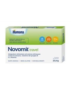 NOVOMIT TRAVEL 12 GOMME DA MASTICARE GUSTO ARANCIA nausea da viaggio